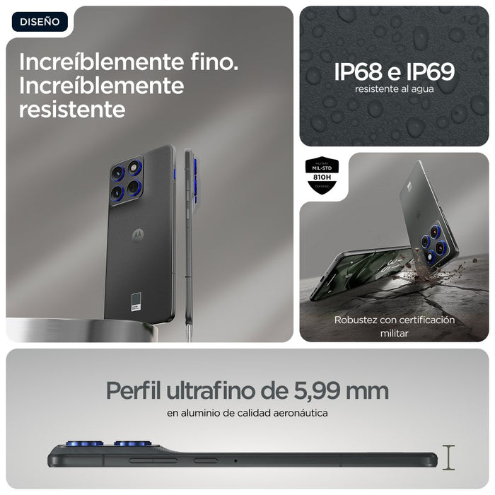 EAN 840493603377 - Motorola edge 70 17 cm (6.7") SIM doble Android 16.0 5G USB Tipo C 12 GB 512 GB 4800 mAh Gris imagen 13