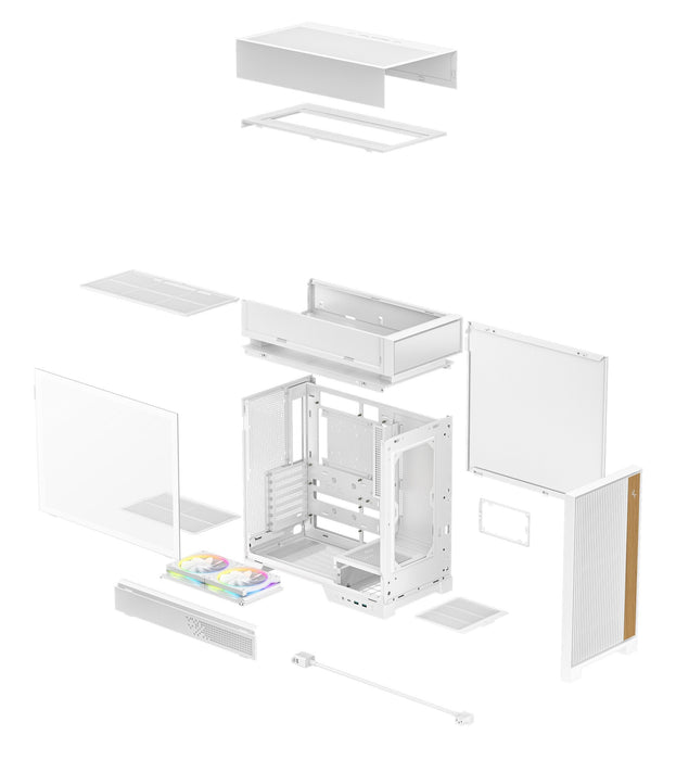 Caja Pc Deepcool Cl660 Atx Tower Case, White
