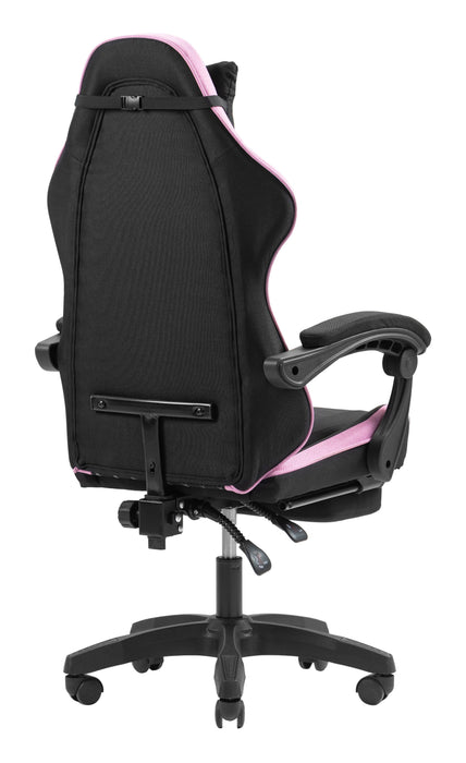 Silla Gamer Mars Gaming Mgcxfgrbl Negra Y Rosa Reclinable Reposabrazos Ajustable Reposapies Cojines