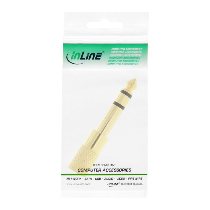 Inline® Audio Adaptador 6.3mm Macho / 3.5mm Hembra Stereo Gold Plated Metal
