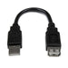 EAN 0065030818544 - StarTech.com USBEXTAA6IN cable USB 0,152 m 0,48 Gbit/s Negro imagen 1