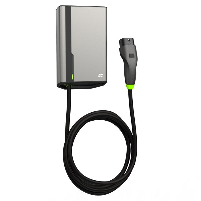 EAN 5904326374676 - Green Cell GC EVGC021B2250 - Wallbox, 3,6 - 22 KW, 5 m, NFC Gris Aluminio Pared Pantalla incorporada LED imagen 3
