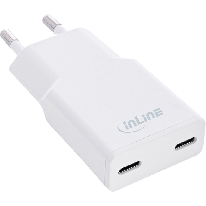 Inline® Usb Power Supply Charger Dual Usb-C, Pd, Pps, 30w, White