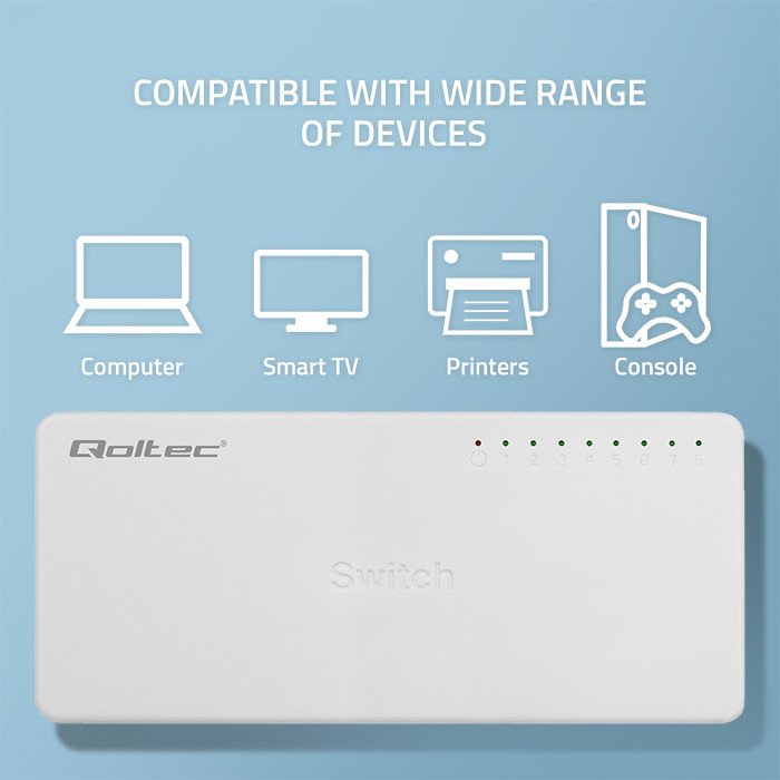 EAN 5901878522487 - Qoltec 52248 switch No administrado Blanco imagen 3