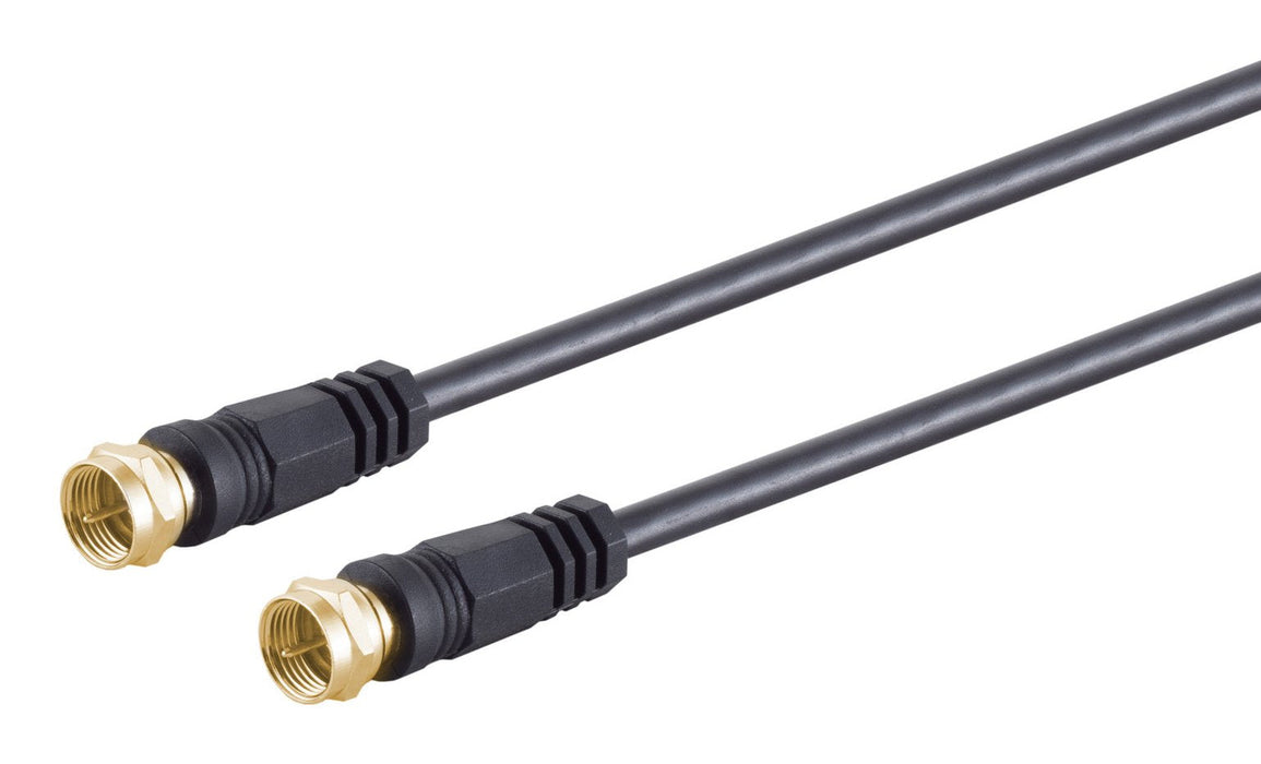 S-Impuls F Conector Macho - F Conector Macho Verg. Ferrit, Negro, 10m