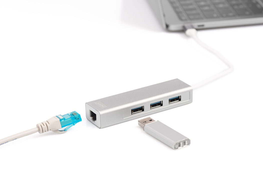 EAN 4016032430100 - Digitus DA-70255 base para portátil y replicador de puertos USB 3.2 Gen 1 (3.1 Gen 1) Type-C Gris, Blanco imagen 6
