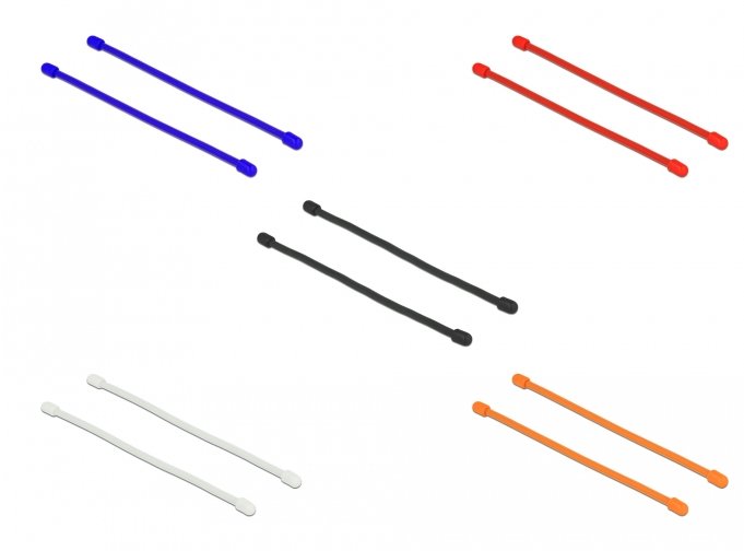 Delock Cablebinder Biegsam L 250 X B 4 Mm Farbig Sortiert Set 10 Stück