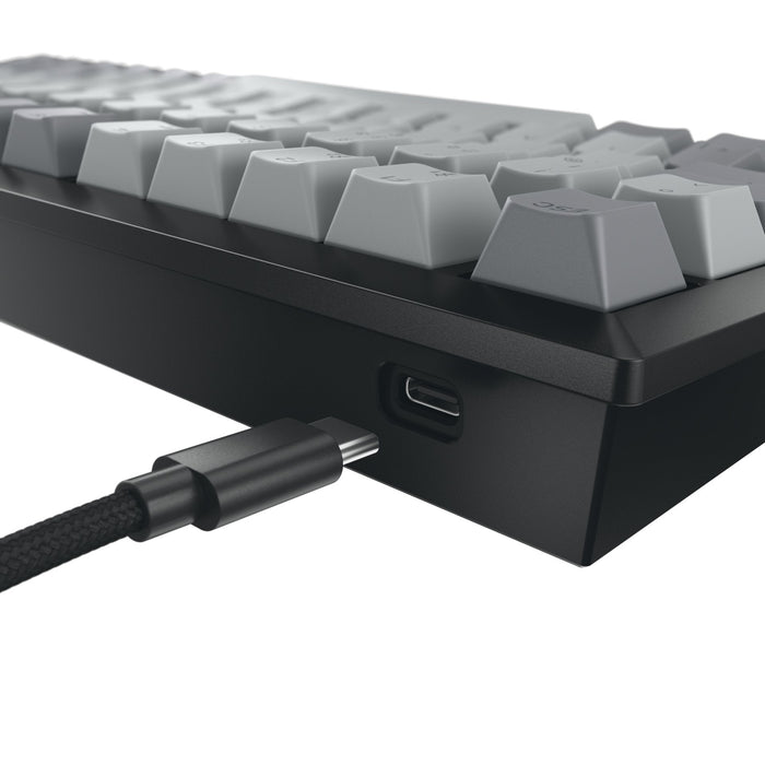 Cherry Kw 300w Mx, Con Cable & Inalámbrico, Usb + Bluetooth, Mechanischer Switch, Qwerty, Led, Negro, Cobre, Gris