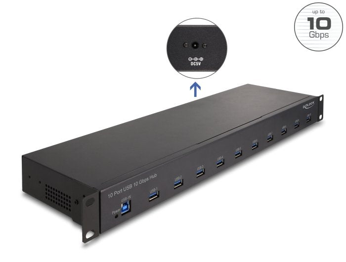 Delock 64240 Hub 19 De 10 X Usb 10 Gbps Tipo-A