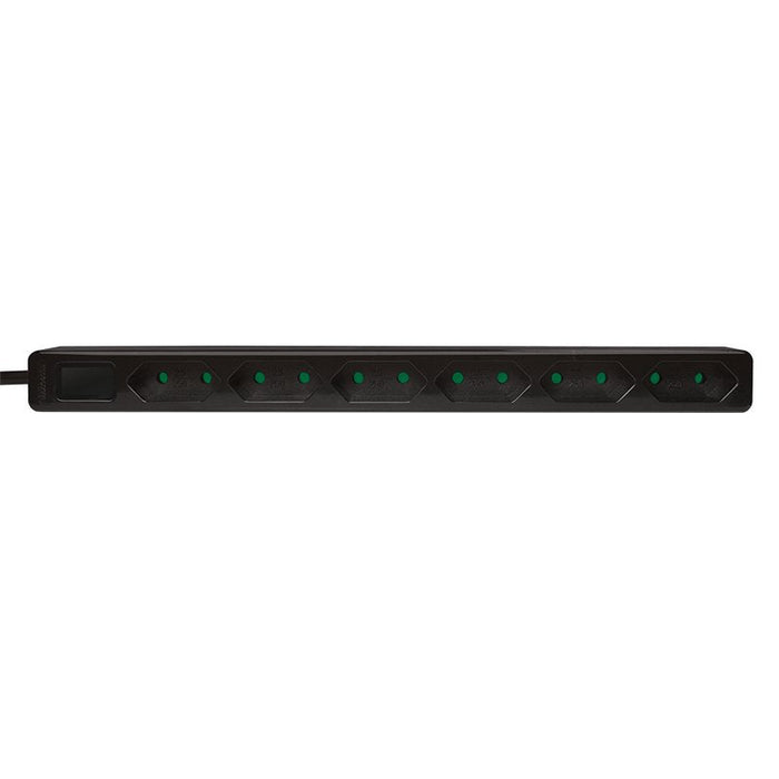 Regleta Logilink Outlet Strip  Euro Sockets Black