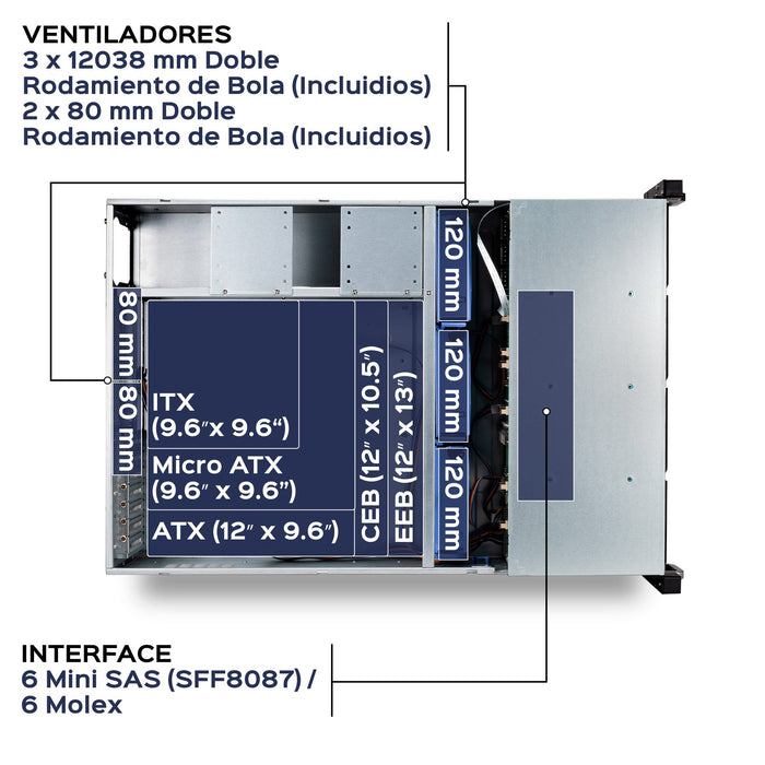 EAN 6940533545064 - UNYKAch 80.40.24 carcasa de ordenador Estante Negro, Plata imagen 7