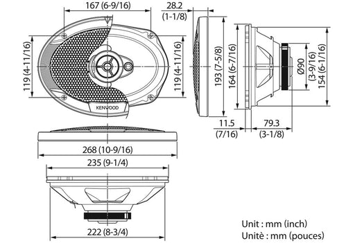 EAN 0019048223098 - Kenwood KFC-S6976EX altavoz audio Ovalado De 3 vías 500 W 1 pieza(s) imagen 2