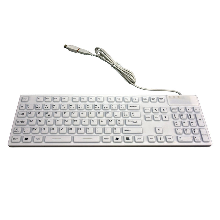 Mcl-Samar Teclado Étanche Con Cable En Silicona - Blanco