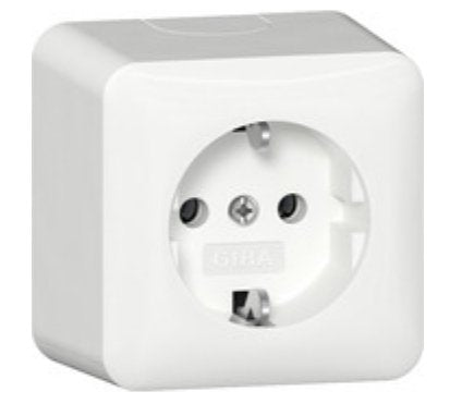 Gira 444013 Schuko-Toma De Corriente + Placa De Montaje. Ap Blanco Puro