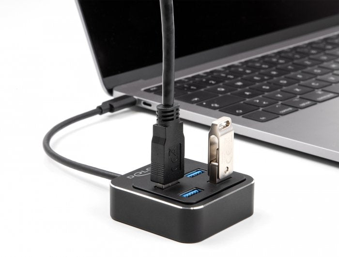 Delock 64191 Hub De Interfaz Usb 3.2 Gen 2 (3.1 Gen 2) Type-C 10000 Mbit/S Negro