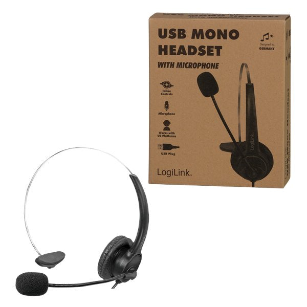 EAN 4052792064209 - LogiLink HS0056 auricular y casco Auriculares Alámbrico Diadema Oficina/Centro de llamadas USB tipo A Neg imagen 8