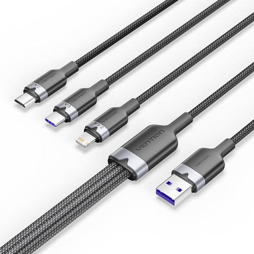 EAN 6922794709805 - Vention CTRBG cable USB USB 2.0 1,5 m USB A USB C/Micro-USB B/Lightning 0,48 Gbit/s 120 W Negro imagen 1