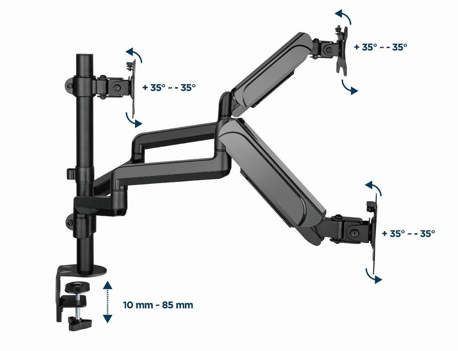 EAN 8716309127646 - Gembird MA-DA3-01 soporte para monitor 68,6 cm (27") Escritorio Negro imagen 17