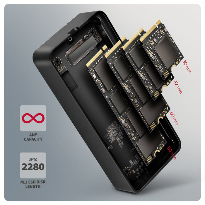Axagon Eem2-40g Usb-C 40gbps External Enclosure For M.2 Nvme Ssd