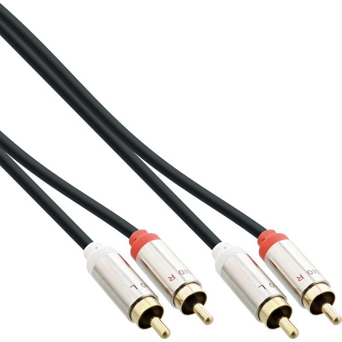 Cable De Audio Delgado Inline 2x Rca M/M, Estéreo, 0,5 M