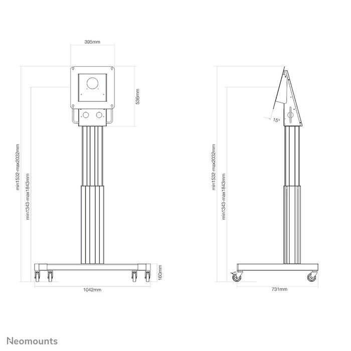 EAN 8717371448059 - Neomounts NM-HUB2LIFTSILVER mueble y soporte para dispositivo multimedia Plata Soporte de suelo con rueda imagen 8