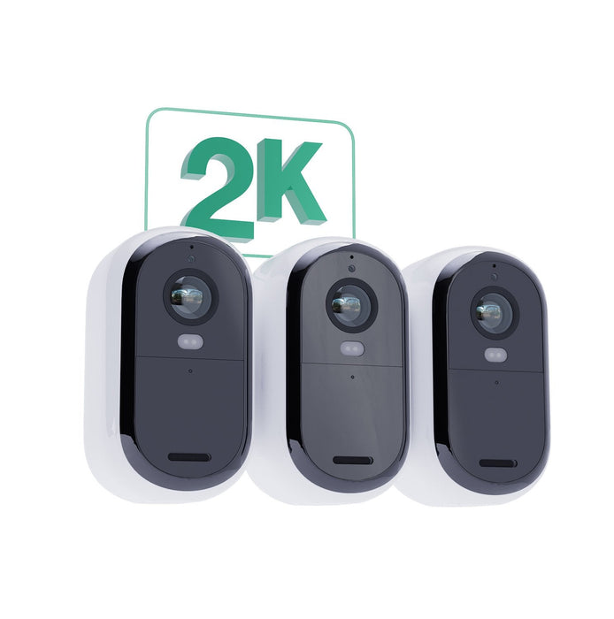 Arlo Essential 2 2k Outdoor Camera 3pack W 3 Solar Panel Bndl