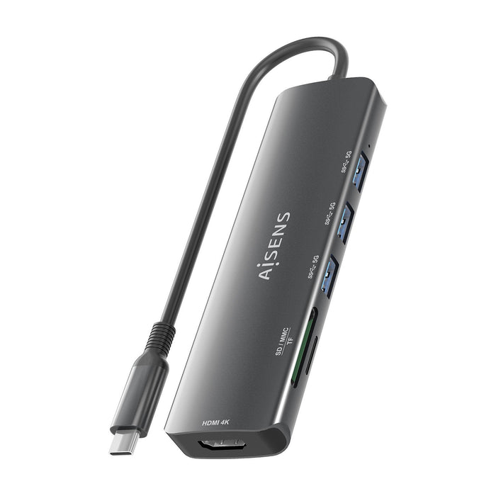 EAN 8435739903131 - AISENS ASUC-6P024-GR base para portátil y replicador de puertos Alámbrico USB 3.2 Gen 1 (3.1 Gen 1) Type- imagen 8