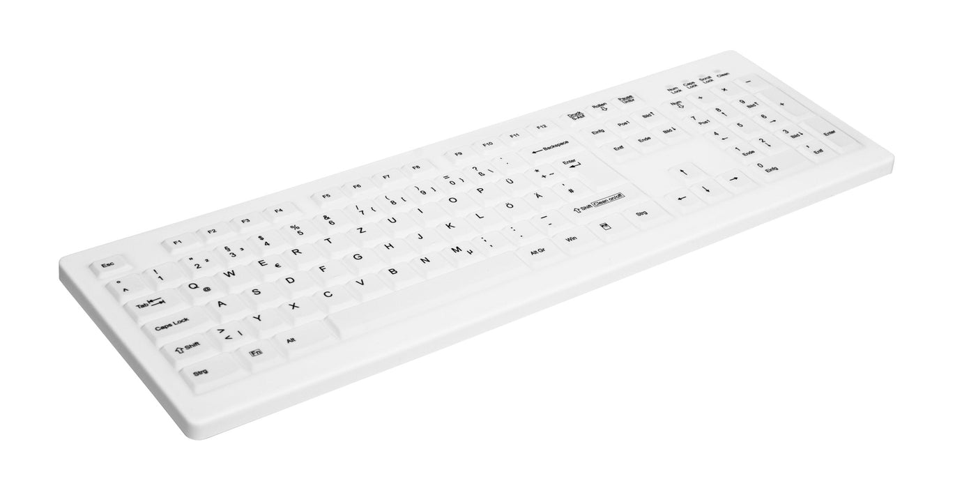 Cherry Ak-C8100 Teclado (Aleman) Higiénico Desinfectable Con Numérico Blanco