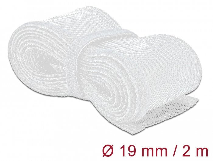 Manguera De Trenza Delock Con Sujetador De Velcro, 2 Metros X Ø 19 Mm Blanco 20702