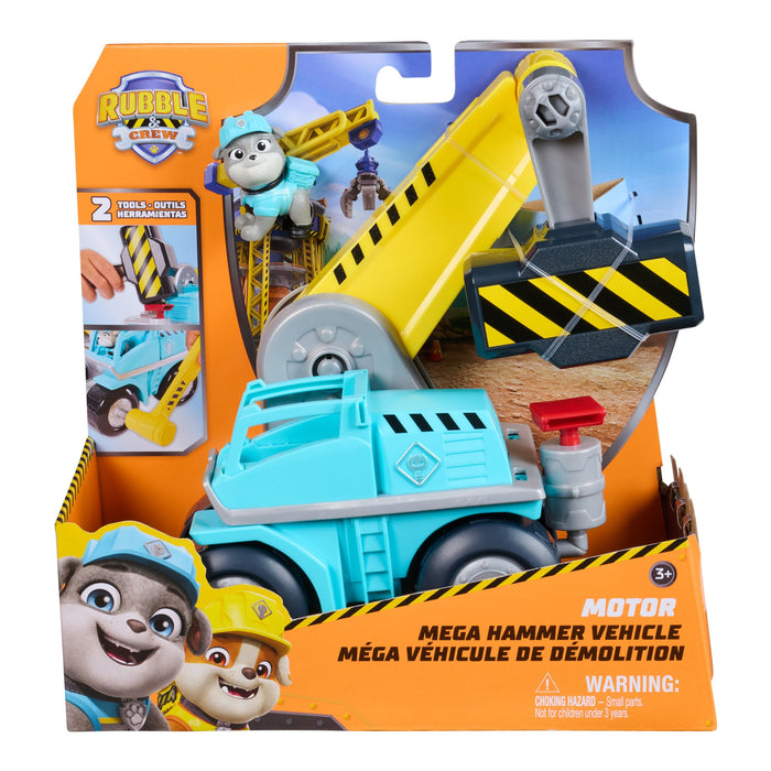 Spinmaster Rubble & Crew - Motors Mega-Hammer-Construcción Vehículo Con Motor-Figur (Con Baggerschaufel, Schweissbrenner, Schraubenzieher, Llave Y Rubble Hundefigur) 6074960
