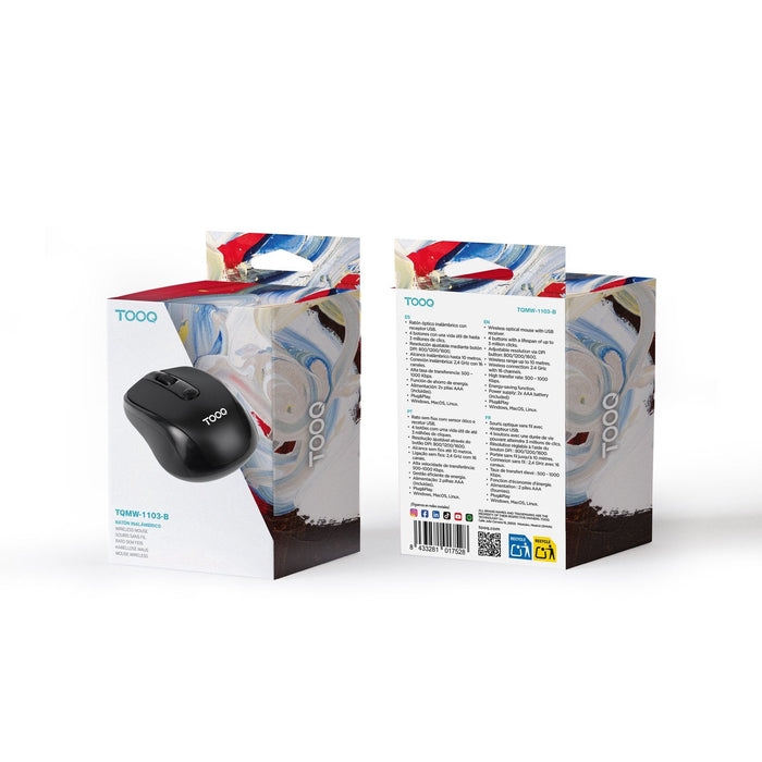 Ratón Inalámbrico Tooq Tqmw-1103-B Hasta 1600 Dpi