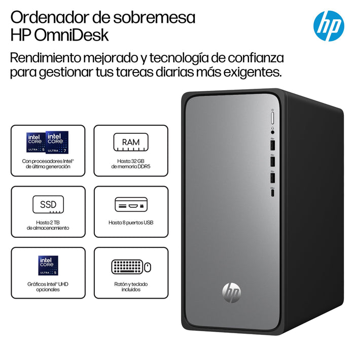 EAN 0199642962361 - HP OmniDesk M02-0021ns Intel® Core™ i5 i5-14400 16 GB DDR5-SDRAM 1 TB SSD FreeDOS Torre PC Plata imagen 3