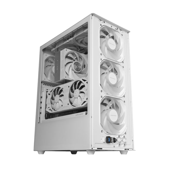 Caja Pc  Atx Mars Gaming Mc-T800 Frontal Airdot Mesh 4x Ventiladores Fdb Cablehatch Usb-C Blanco
