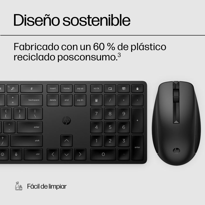 EAN 0196188141755 - HP 650 Wireless Keyboard and Mouse Combo Black teclado Ratón incluido Hogar RF inalámbrico Negro imagen 5