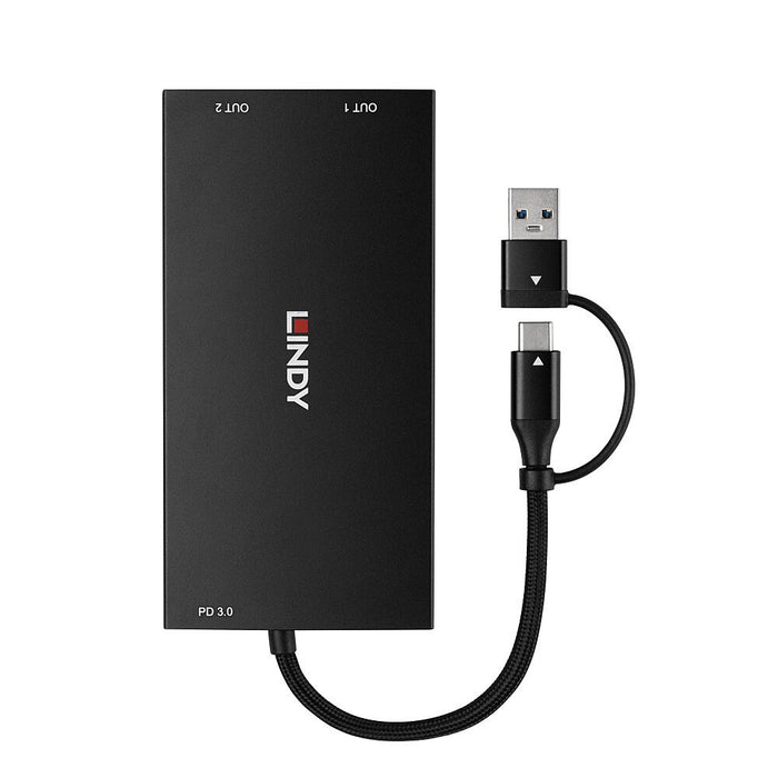 EAN 4002888434300 - Lindy 43430 adaptador de cable de vídeo 0,11 m USB Tipo C 2 x HDMI Negro imagen 2