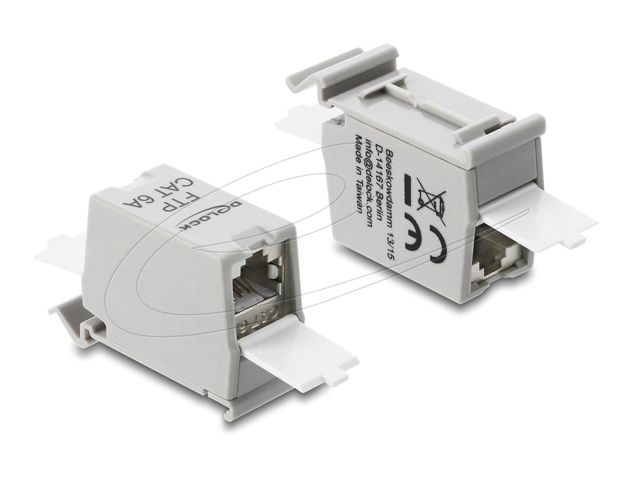 Delock Rj45 Kupplung Cat.6a Hembra A Hembra Con Staubschutzklappe Para Hutschien