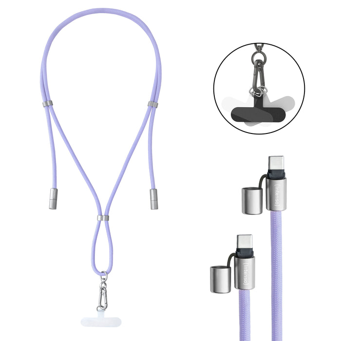EAN 4034303037162 - Intenso Handykette als Lade- + Datenkabel USB-C bis 1,65m lila cable USB USB C Púrpura imagen 1