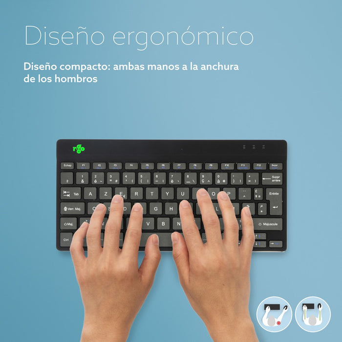 R-Go Tools Compact Break Rgocofrwlbl Teclado Bluetooth Azerty Francés Negro