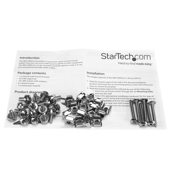 EAN 0065030866392 - StarTech.com RK619WALLV armario rack Bastidor de pared Negro imagen 5