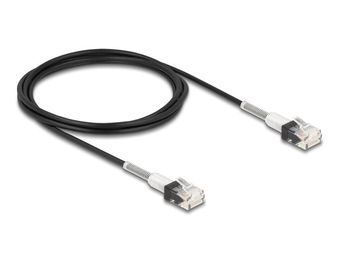 Delock 80390 Rj45 Cable De Red Con Doble Protección Contra Doblado Cat.6a Utp Slim 2 M Negro