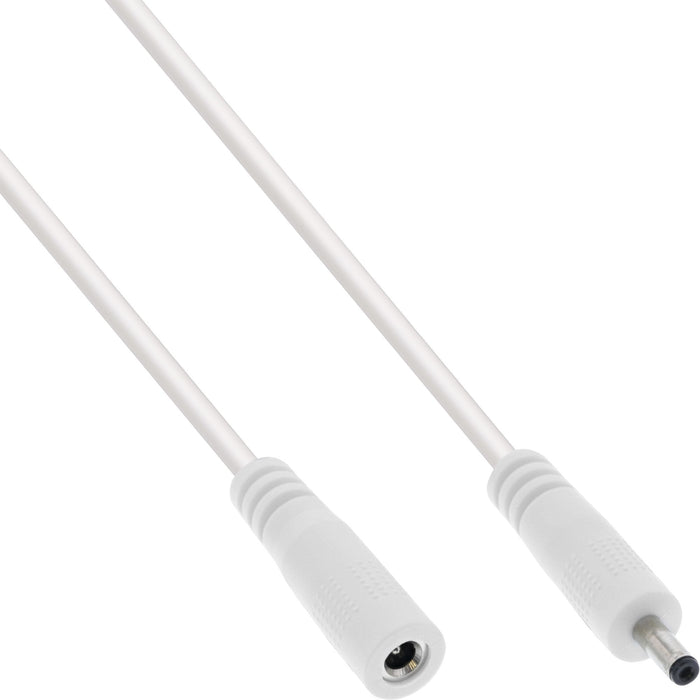Cable De Extensión De Cc Inline, Enchufe De Cc Macho/Hembra 3,5x1,35 Mm, Awg 18, Blanco, 0,5 M