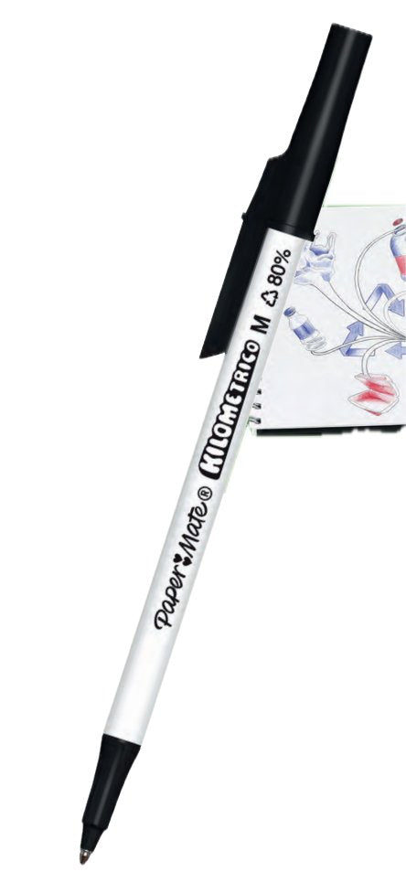EAN 3026981876806 - Papermate Kilometrico Recycled Negro, Azul, Rojo Bolígrafo Medio 8 pieza(s) imagen 1