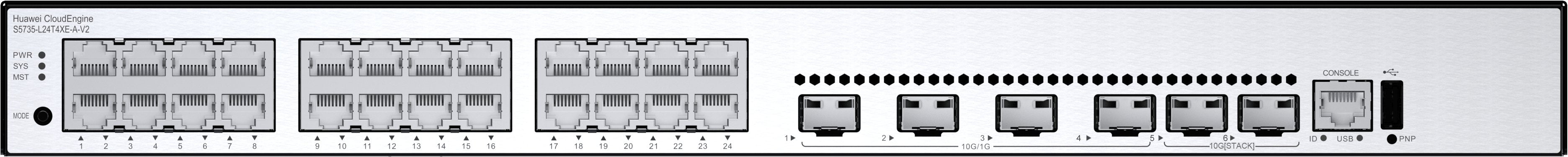 Huawei Switch S5735-L24t4xe-A-V2 (24*10/100/1000base-T Ports, 4*10ge Sfp+ Ports, 2*12ge Stack Ports, Ac Power) + Software (98012011 + 88037bnm)