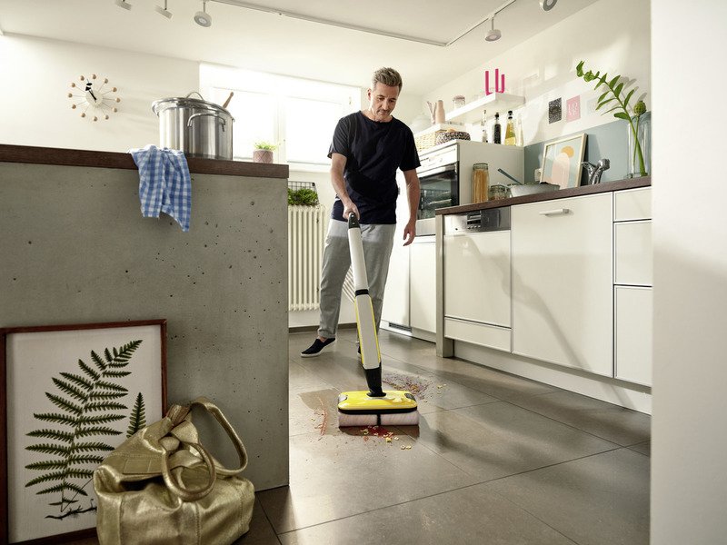 Kärcher Fc 7 Cordless Escoba Eléctrica Batería Seca Y Húmeda Sin Bolsa Plata, Amarillo