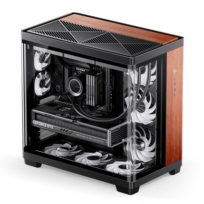 Caja Atx Jonsbo Tk-4 Wood Cristal Templado Negro