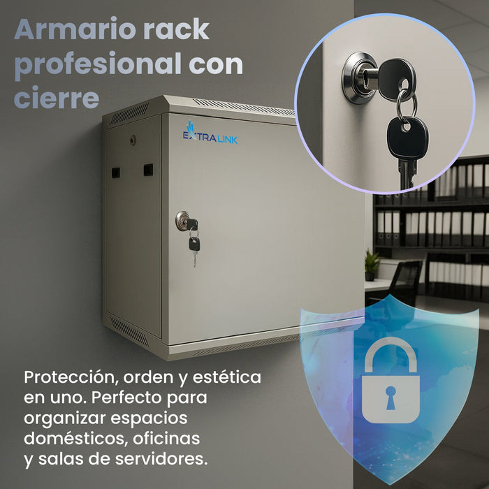 Armario De Pared Rack Extralink 19 9u 600mm D. Metal Gris