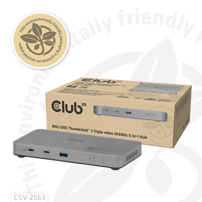 EAN 8719214473495 - CLUB3D CSV-2563 hub de interfaz Thunderbolt 5 120000 Mbit/s Plata imagen 12