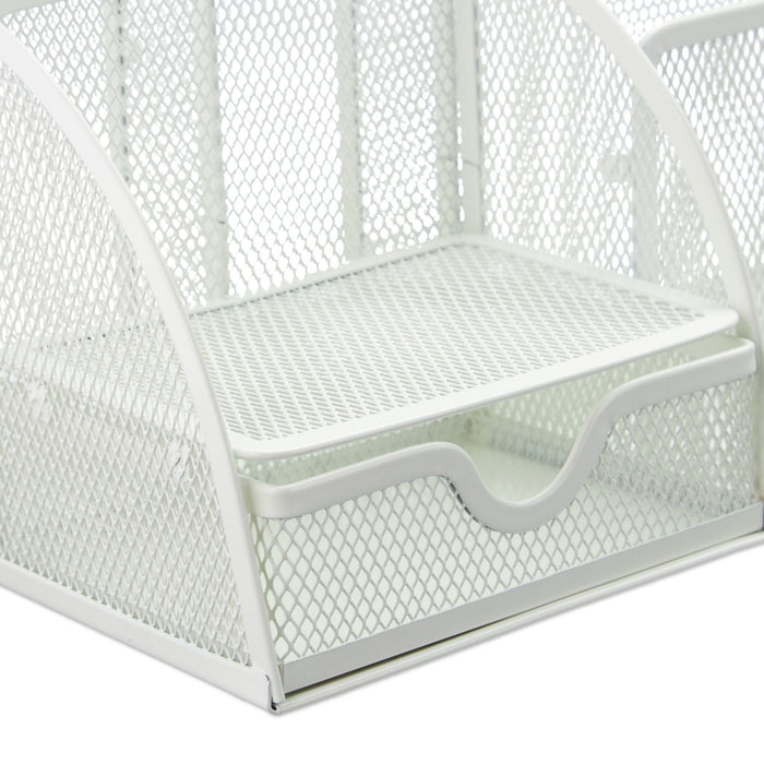 Relaxdays Escritorio-Organizer 6 Compartimentos, Metal Blanco