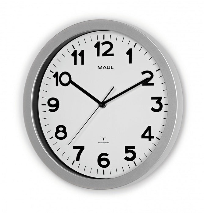Maul Inalámbrico Reloj De Pared Maulstep, Ø 35 Cm, Plateado