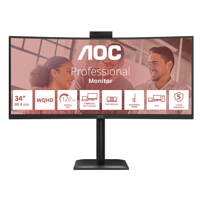 EAN 4038986112963 - AOC CU34E4CW/75 pantalla para PC 86,4 cm (34") 3440 x 1440 Pixeles Negro imagen 2